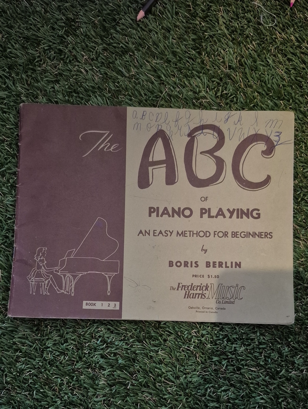 Kids Brown Piano Book Playing By Boris Berlin Book 3 - Vintage The ABC Piano